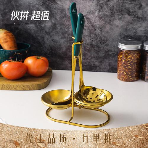 北歐ins創(chuàng)意廚具套裝家用不銹鋼漏勺陶瓷手柄火鍋勺烹飪廚房用具