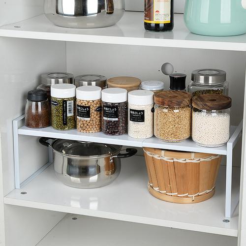 廚房柜子臺面分層置物架放鍋架子調(diào)料架櫥柜內(nèi)鍋具分隔板桌面收納