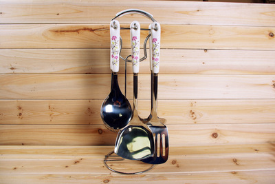 【炊具套裝 陶瓷不銹鋼七件套帶鐵架廚房用具 勺 鏟 瓢 8款式 批發(fā)】?jī)r(jià)格,廠家,圖片,鍋鏟,劉禮武-